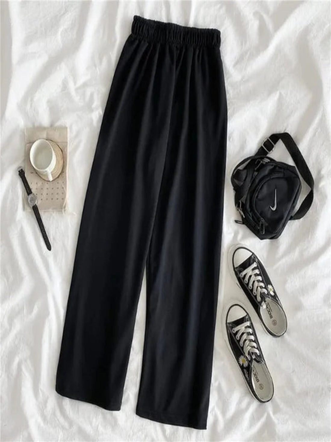 BASIC BLACK FLAPPER TROUSER