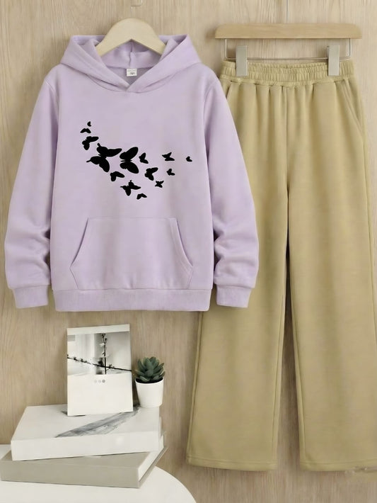 LELIC HOODIE BUTTERFLY'S - BEIGE FLAPPER