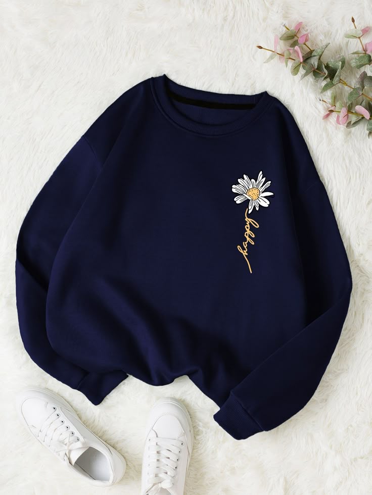 BLACK SWEATSHIRT FLOWER