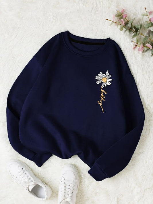 BLACK SWEATSHIRT FLOWER