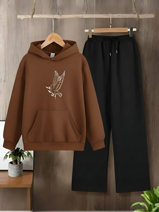BROWN HOODIE BIRD - BLACK FLAPPER