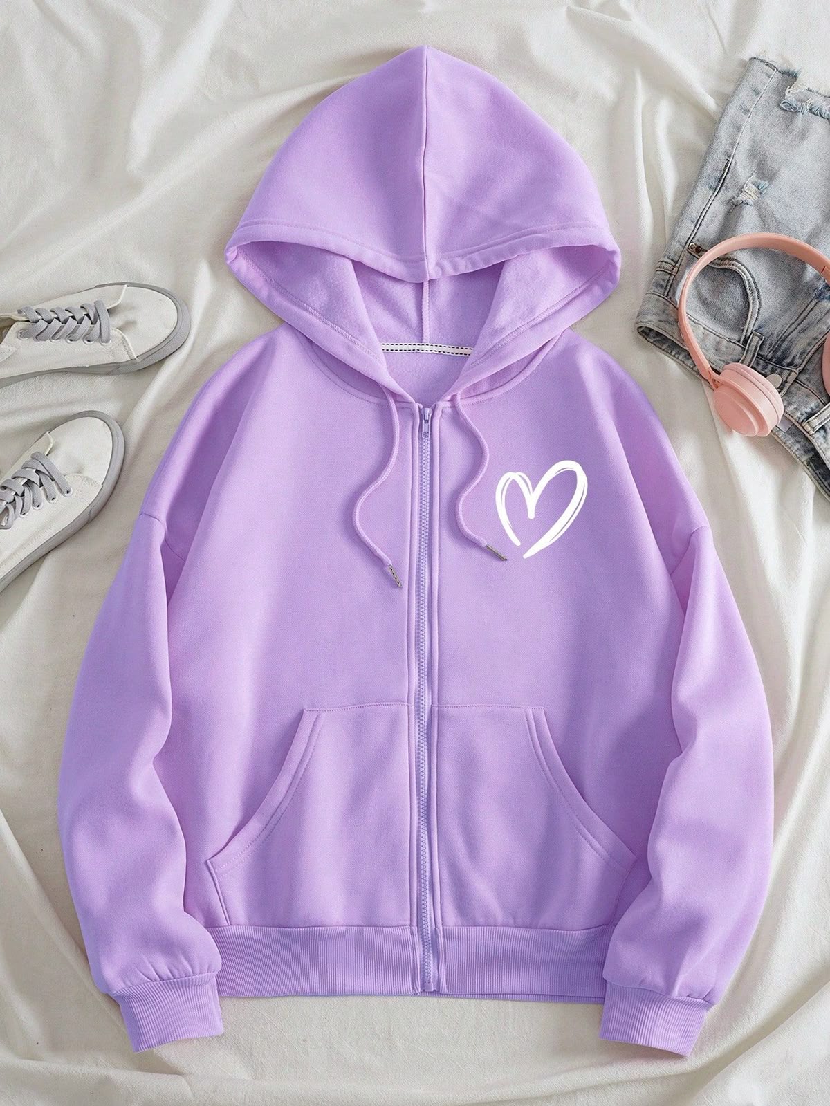 LELIC ZIPPER HOODIE POC HEART