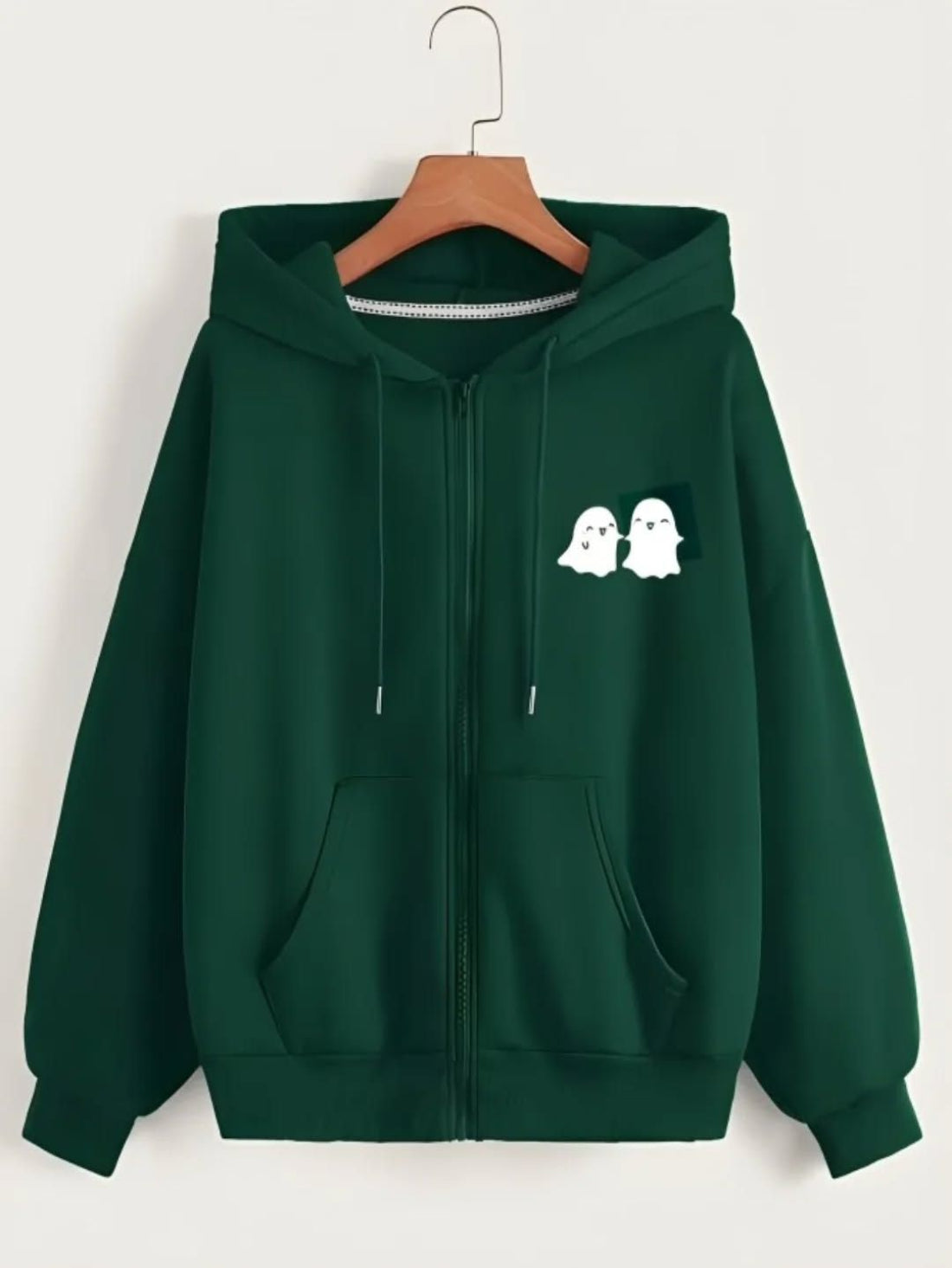 GREEN ZIPPER HOODIE ANGEL