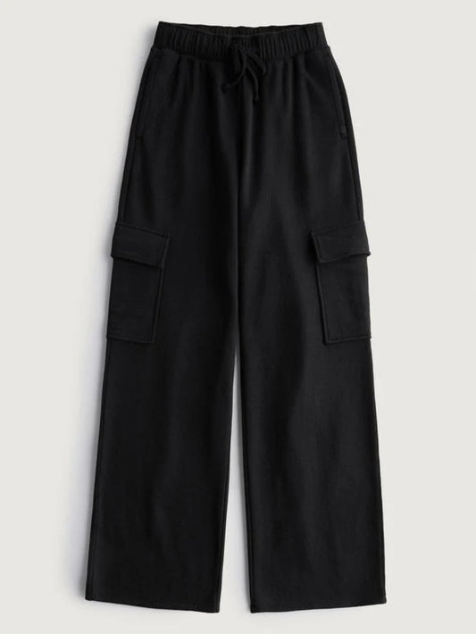 BASIC BLACK CARGO FLAPPER TROUSER