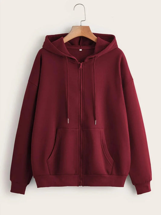 BASIC MAROON ZIPPER