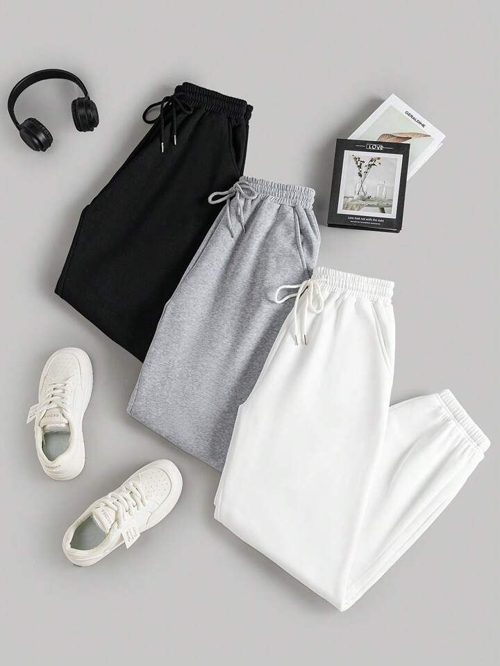 PACK OF 3 TROUSER - WHITE BLACK GREY