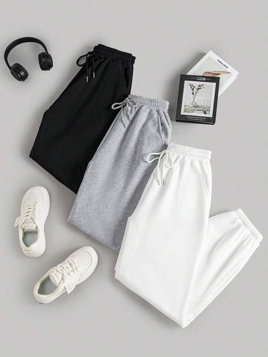 PACK OF 3 TROUSER - WHITE BLACK GREY