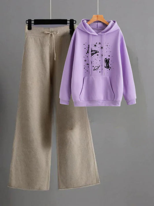 LELIC HOODIE SATURN BUTTERFLY - BEIGE FLAPPER