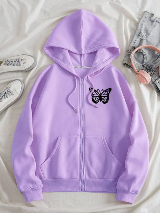 LELIC ZIPPER HOODIE BUTTERFLY