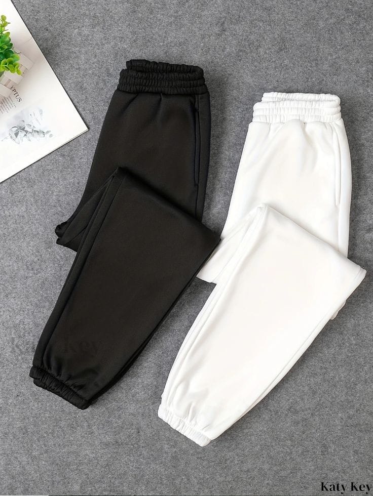 PACK OF 2 TROUSER - BLACK WHITE