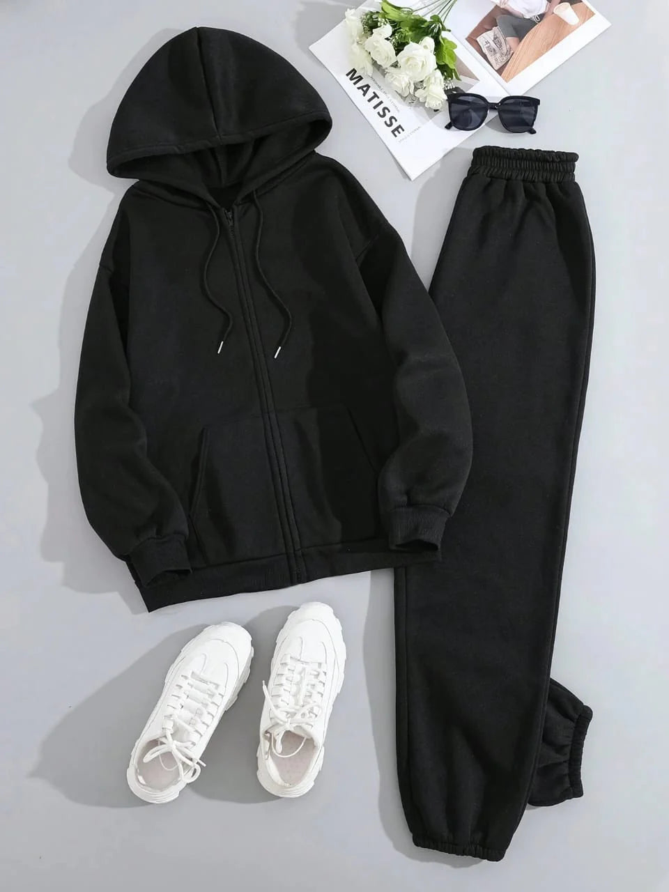 BLACK ZIPPER - BLACK TROUSER