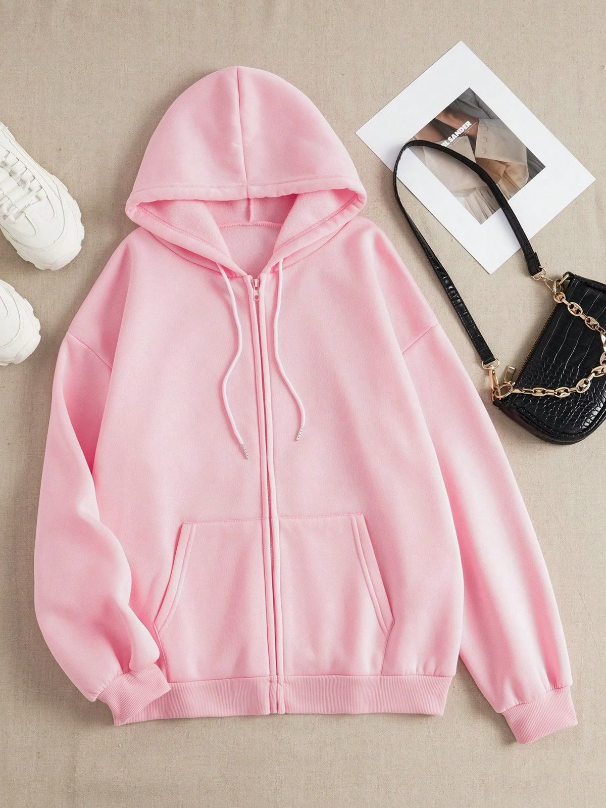 BASIC BABY PINK ZIPPER