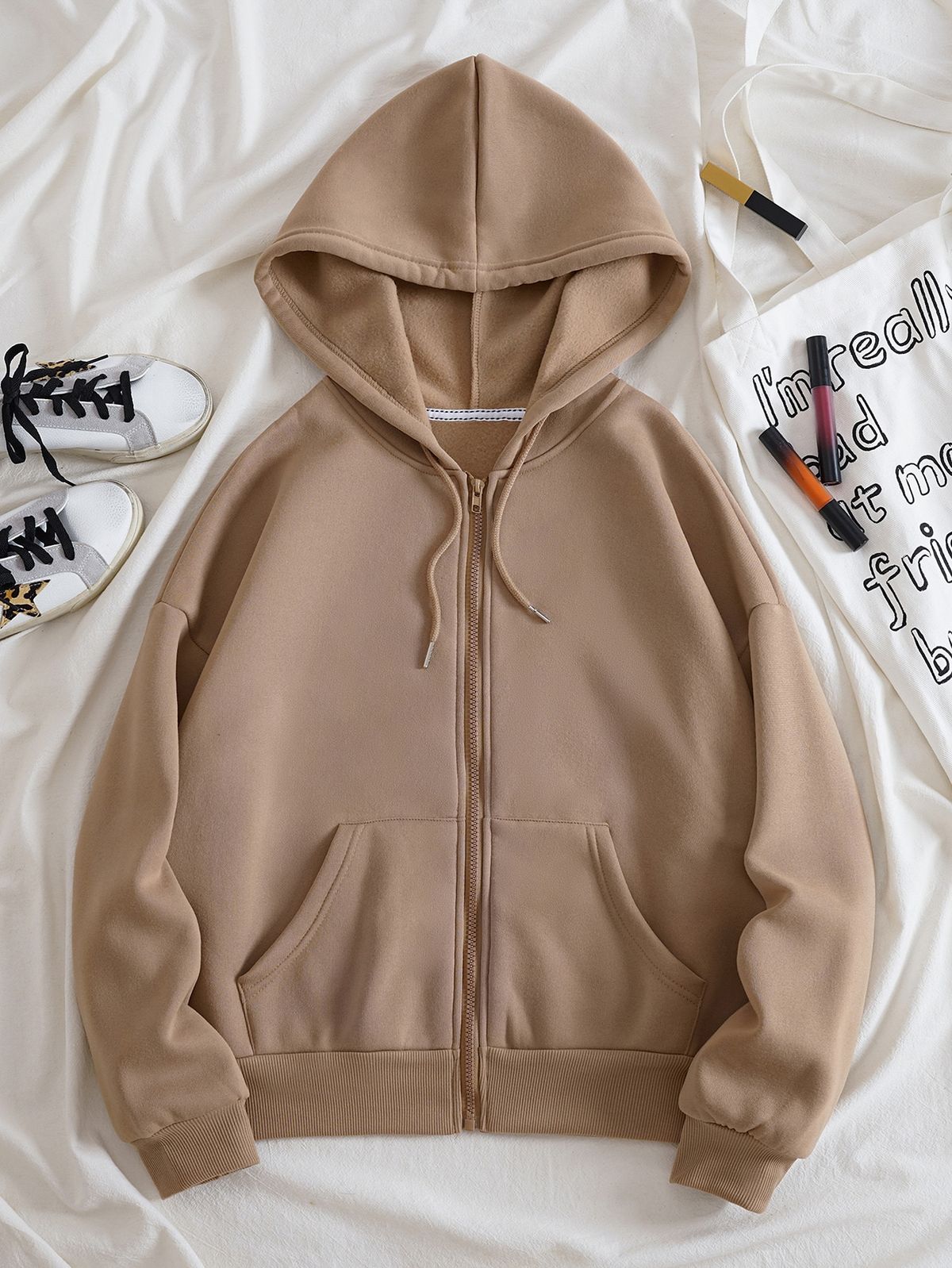 BASIC BEIGE ZIPPER