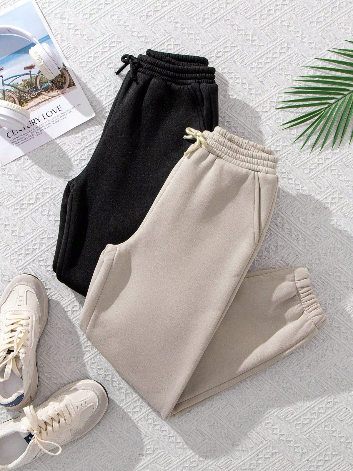 PACK OF 2 TROUSER - BLACK BEIGE