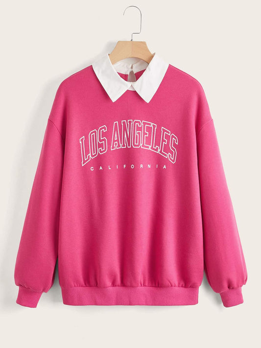 PINK COLLAR SWEATSHIRT LOS ANGELES